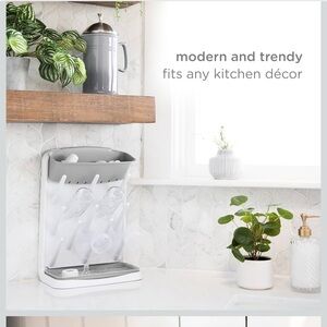 Gray and White Bottle Drying Rack